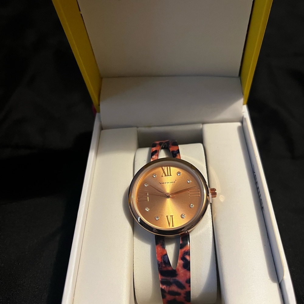 Rose Gold Women's Watch with Tortoise Shell Strap